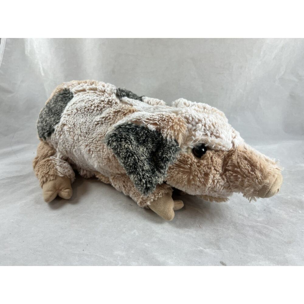 Folkmanis Grunting Pig Hand Puppet 14" Spotted Beige Stuffed Barnyard Animal